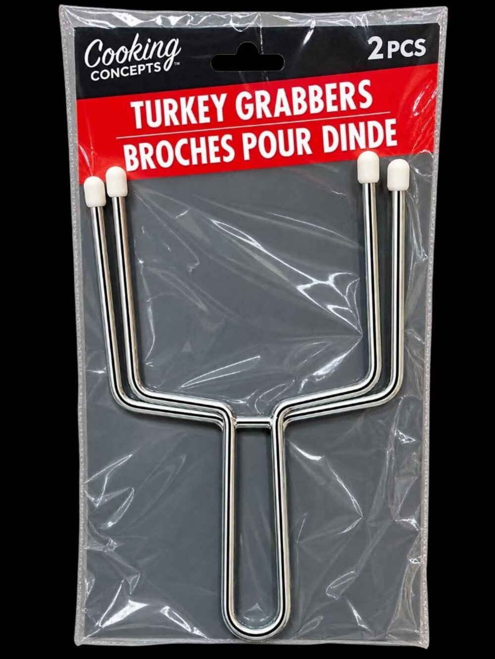 Cooking Concepts Turkey Grabbers 2 Piece Set Metal Turkey Lifting Forks